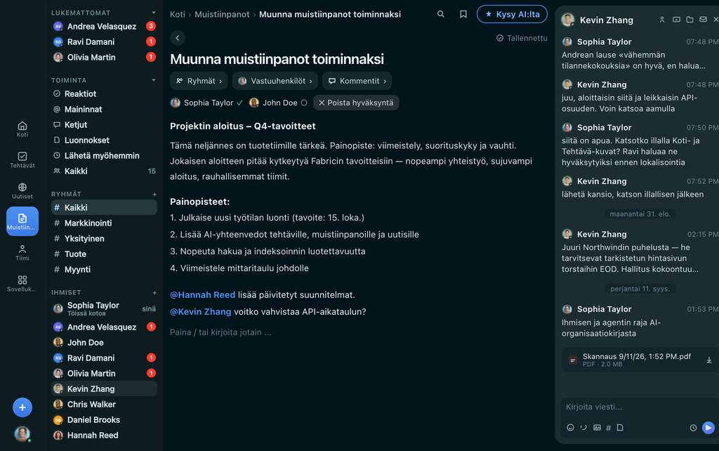 FabricLoop Muistiinpanot